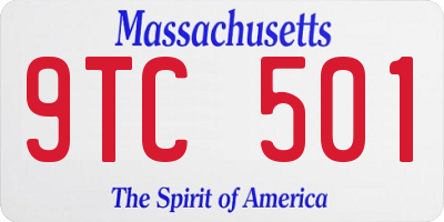 MA license plate 9TC501