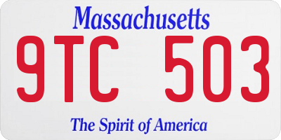 MA license plate 9TC503