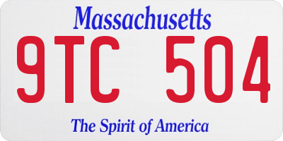 MA license plate 9TC504