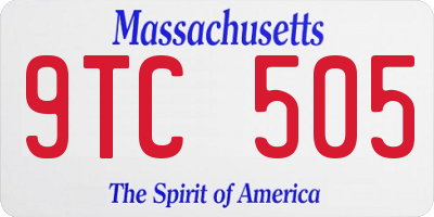 MA license plate 9TC505