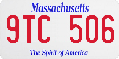 MA license plate 9TC506