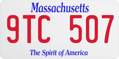 MA license plate 9TC507