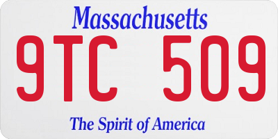 MA license plate 9TC509