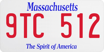 MA license plate 9TC512