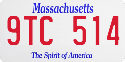 MA license plate 9TC514