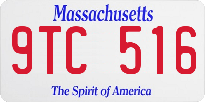 MA license plate 9TC516