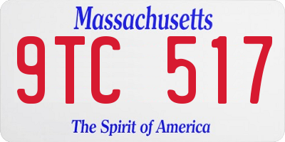 MA license plate 9TC517