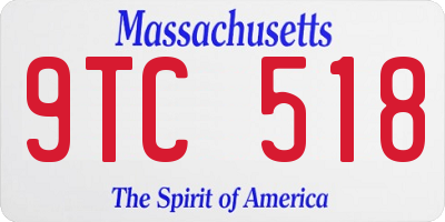 MA license plate 9TC518