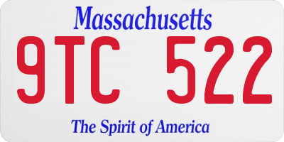 MA license plate 9TC522