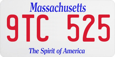 MA license plate 9TC525