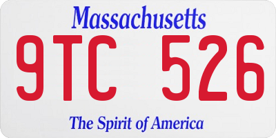 MA license plate 9TC526