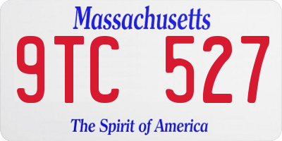 MA license plate 9TC527