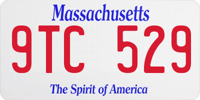 MA license plate 9TC529