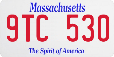 MA license plate 9TC530