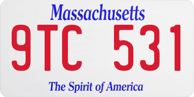 MA license plate 9TC531