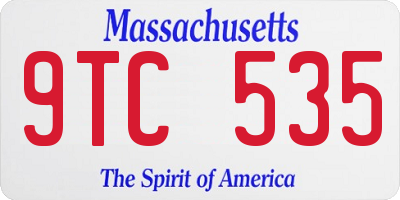 MA license plate 9TC535