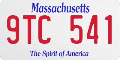 MA license plate 9TC541