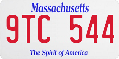 MA license plate 9TC544