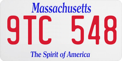 MA license plate 9TC548