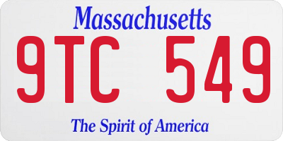 MA license plate 9TC549