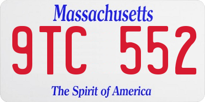 MA license plate 9TC552