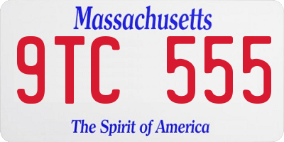 MA license plate 9TC555