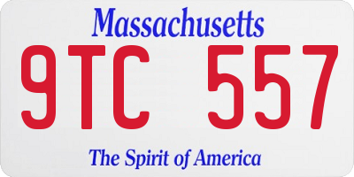 MA license plate 9TC557