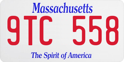 MA license plate 9TC558
