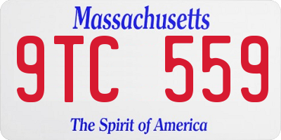 MA license plate 9TC559