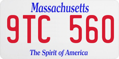 MA license plate 9TC560