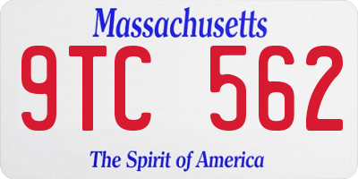 MA license plate 9TC562