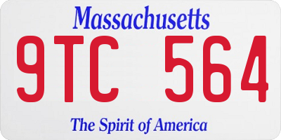 MA license plate 9TC564