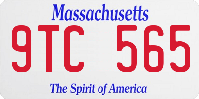 MA license plate 9TC565
