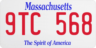 MA license plate 9TC568