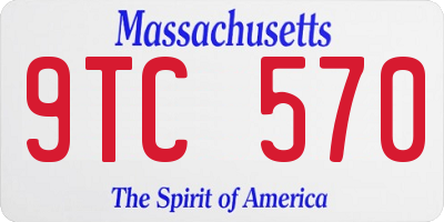 MA license plate 9TC570