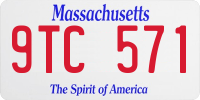 MA license plate 9TC571