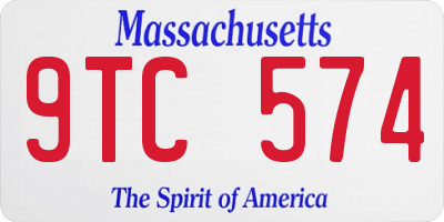 MA license plate 9TC574