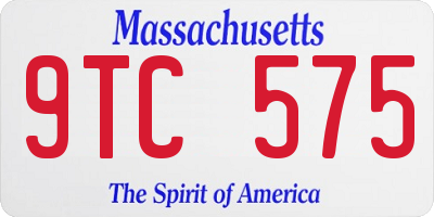 MA license plate 9TC575