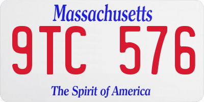 MA license plate 9TC576