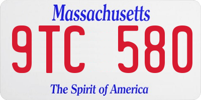 MA license plate 9TC580