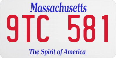 MA license plate 9TC581