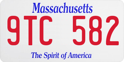MA license plate 9TC582