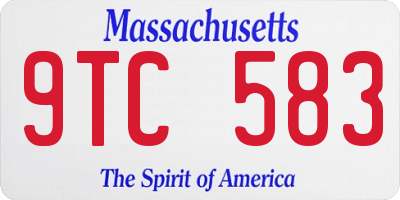 MA license plate 9TC583