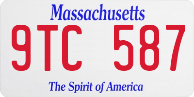 MA license plate 9TC587