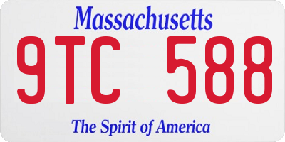 MA license plate 9TC588
