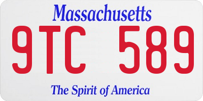 MA license plate 9TC589