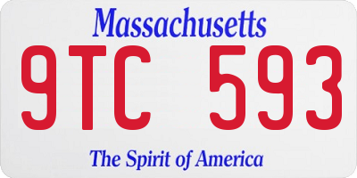 MA license plate 9TC593