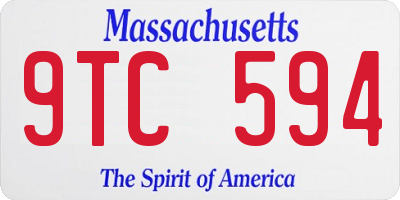 MA license plate 9TC594