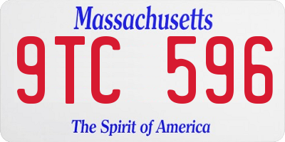 MA license plate 9TC596