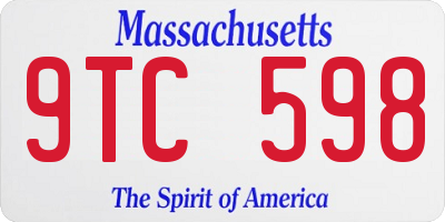 MA license plate 9TC598
